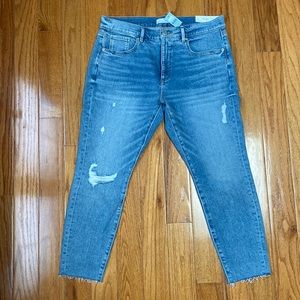 NWT Loft Slim Pocket Skinny Raw Hem Denim. 12 Petite.